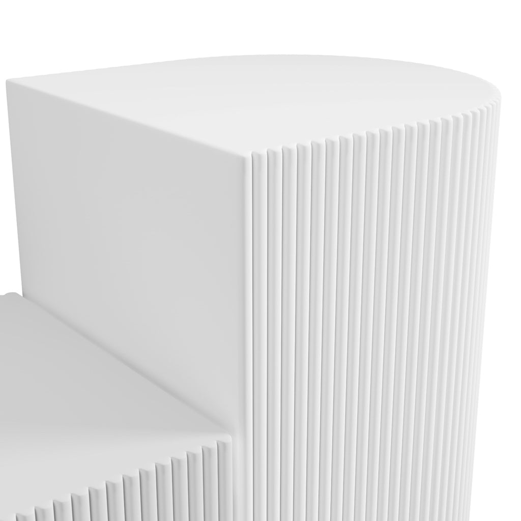 Harry Christian Home Pair Of Contemporary White Column Side Tables