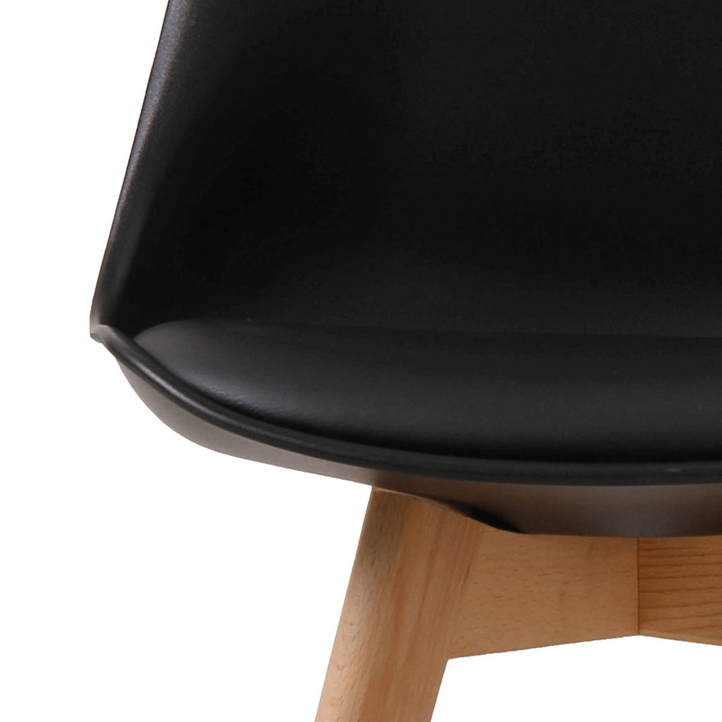 Harry Christian Home Pair Of Essential Black Dining Chairs Seat Close Up