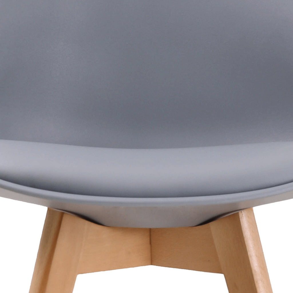 Harry Christian Home Pair Of Essential Grey Dining Chairs Seat Pad Close Up