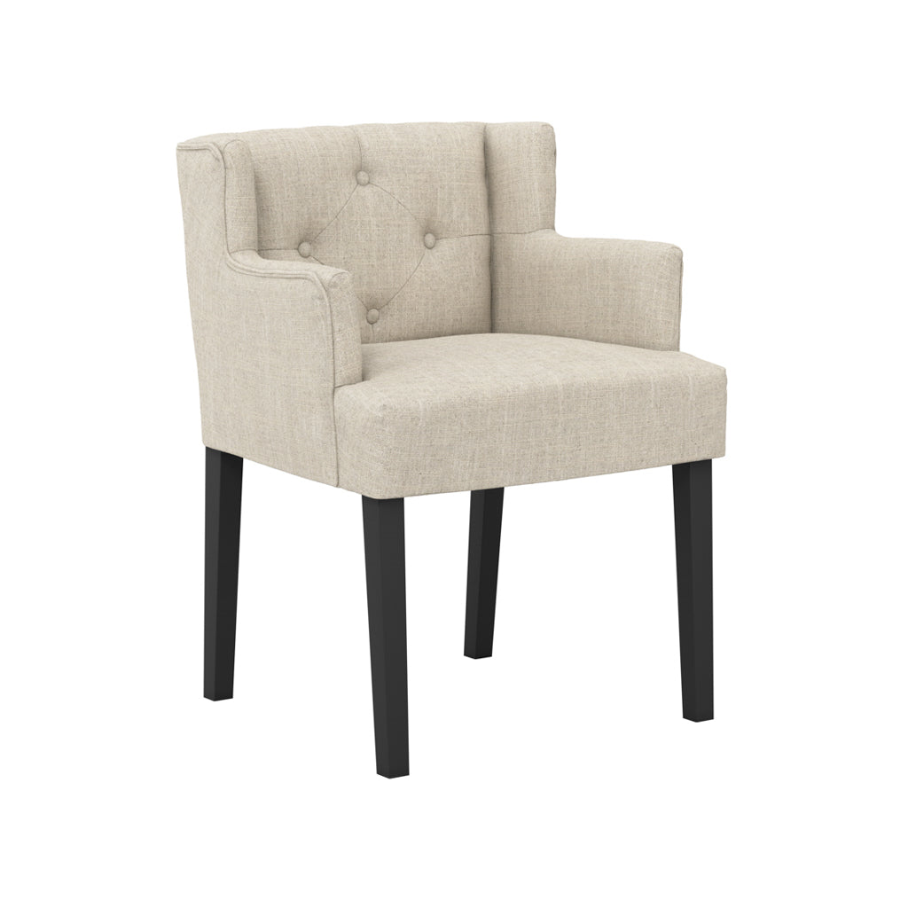 Harry Christian Home Stone Winged Dining Chair with Arms angled view 