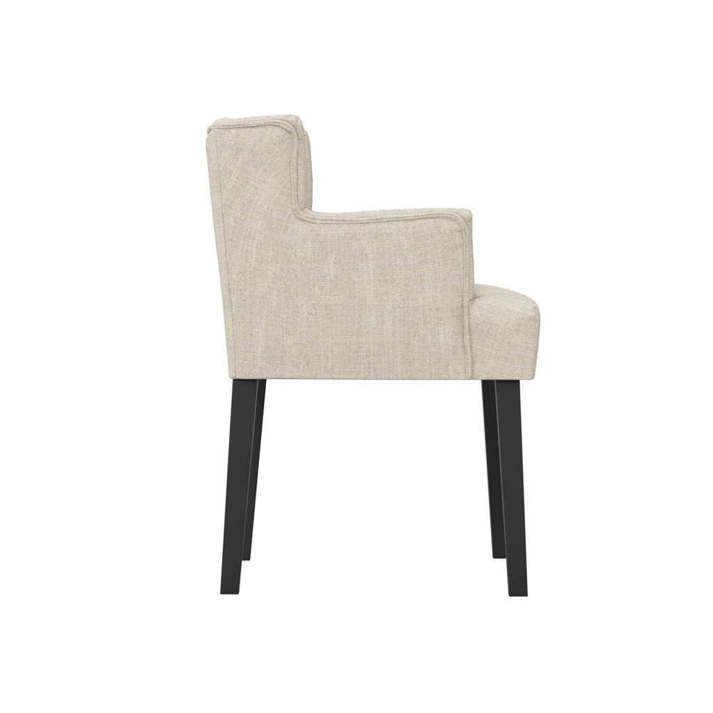 Harry Christian Home Stone Winged Dining Chair with Arms side view