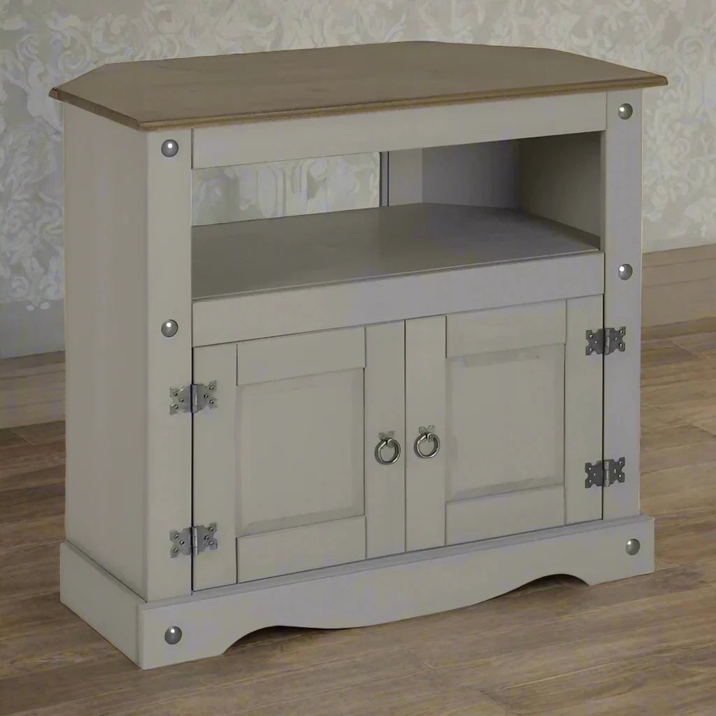 Heritage Home Cotswold Grey Corner TV Unit
