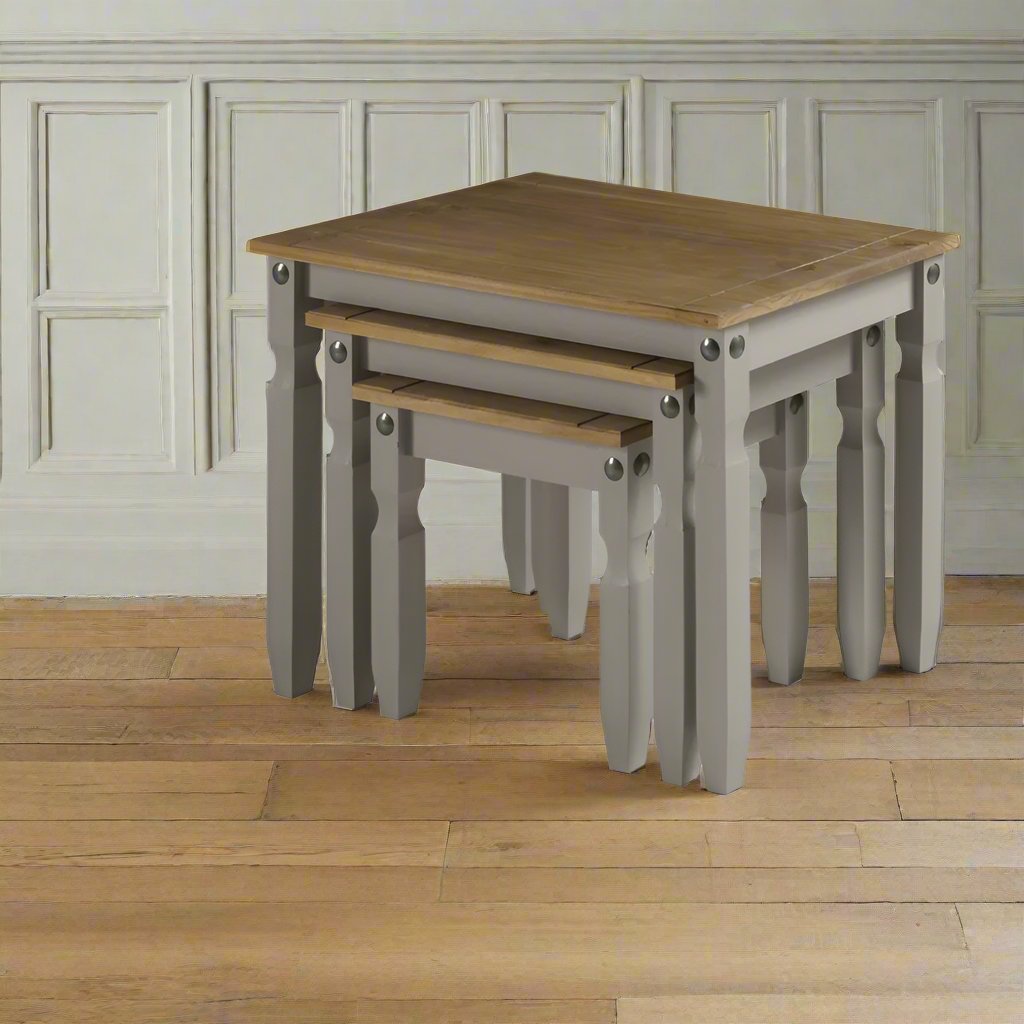 Heritage Home Cotswold Grey Nest Of Tables