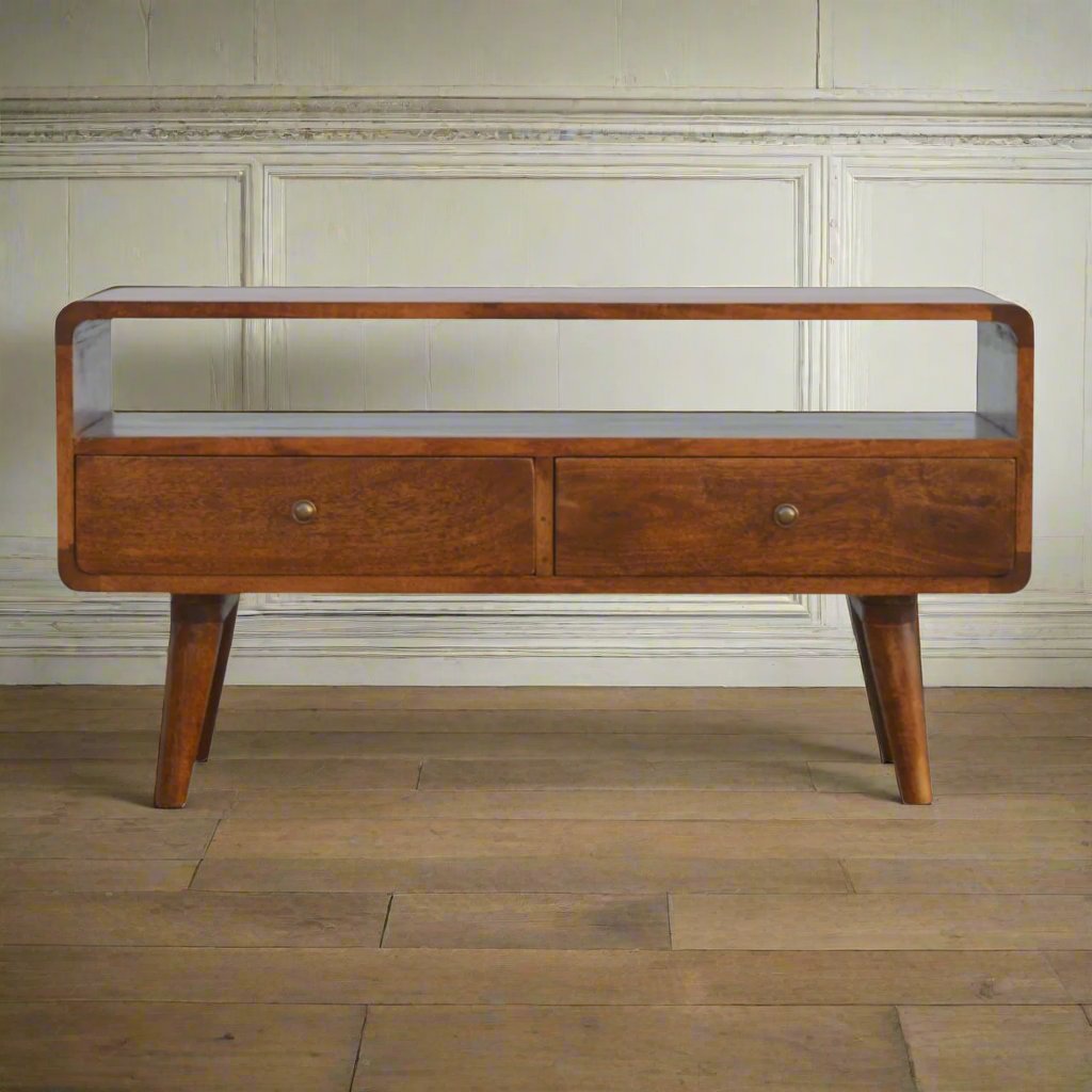 Heritage Home UK Chestnut Curved Media Unit