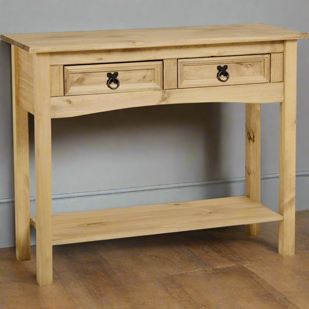 Heritage Home UK | Fine Home Furniture Accessories | Luxury Home Furniture | Furniture With Free Delivery | Console Table Waxed pine side view