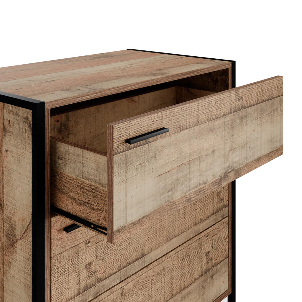 Harry Christian Home Distressed Oak Effect Chest Of Drawers