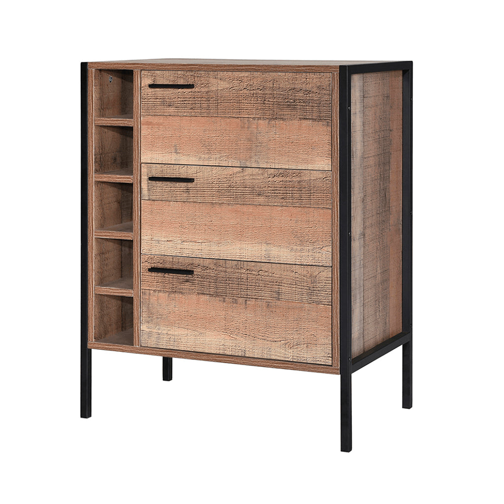 Harry Christian Home Industrial Style Wine Cabinet