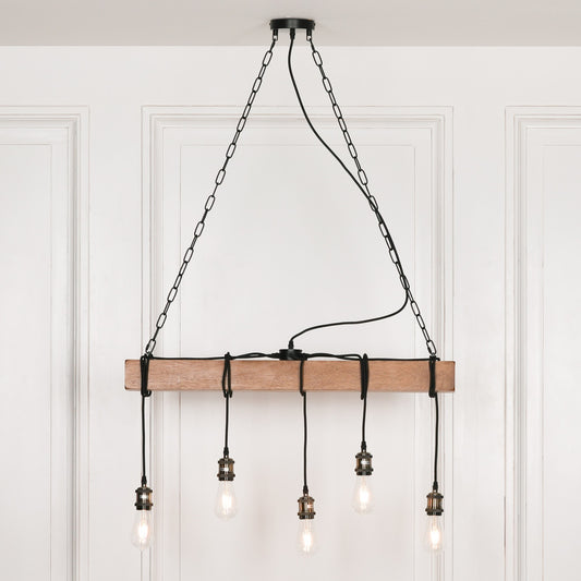 Industrial Style Wooden Ceiling light