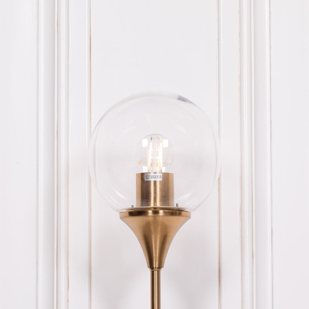 Gold Satin Deco Glass Ball Wall Light