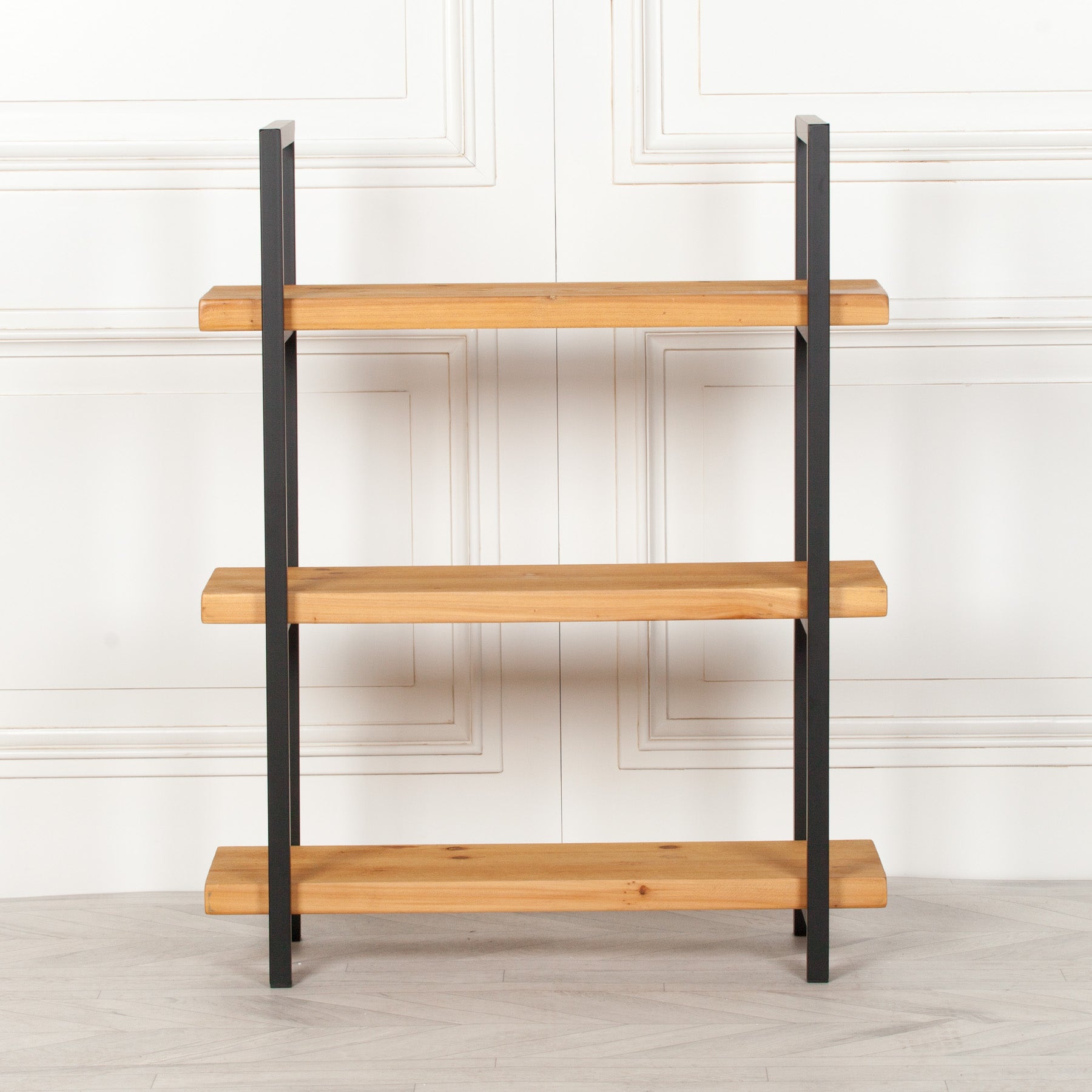 Rustic Wooden Industrial 3 Tier Bookcase Shelving