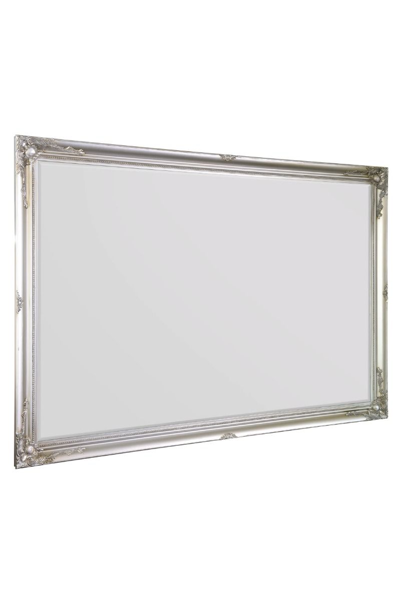 6.7 Foot Tall Extra Large Leaner Mirror in Silver