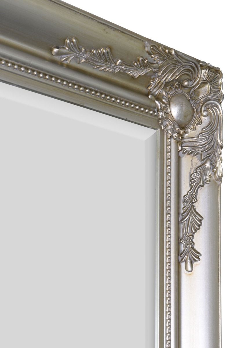 6.7 Foot Tall Extra Large Leaner Mirror in Silver