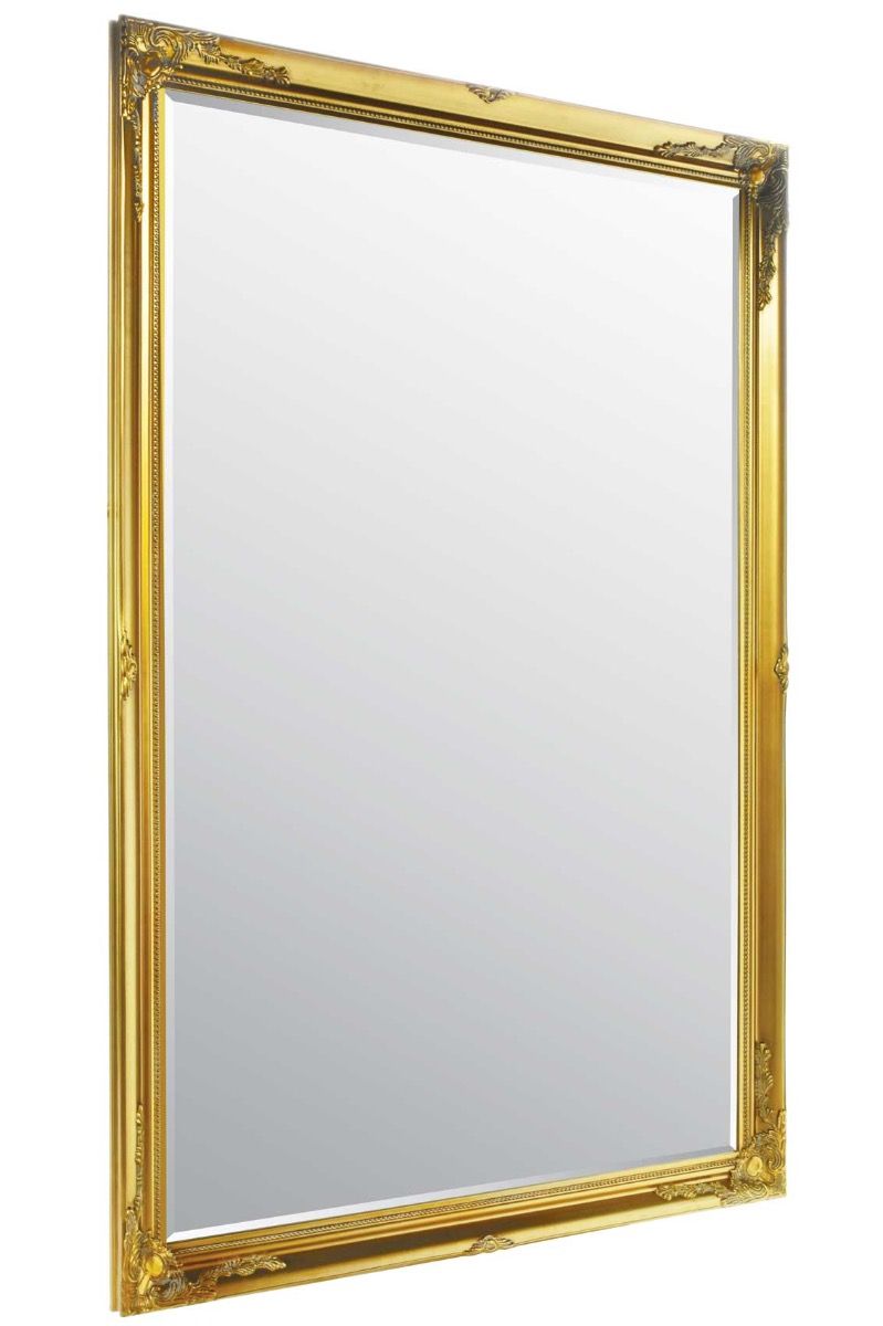 6.7 Foot Tall Extra Large Leaner Mirror in gold