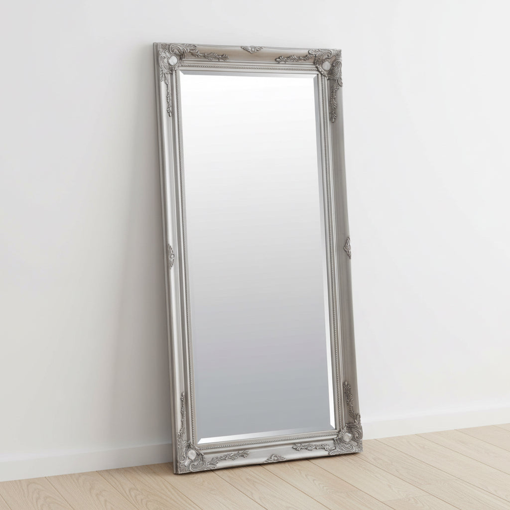 Silver Ornate Full Length Mirror