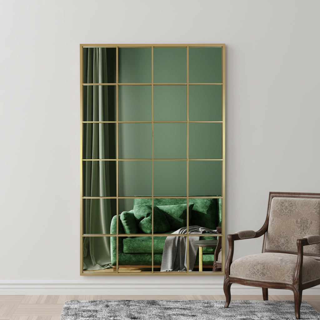 Gold Modern Window Leaner Mirror / Wall Mirror