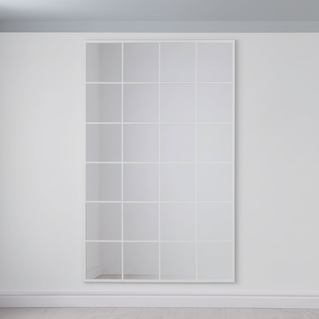 White Modern Window Leaner Mirror / Wall Mirror