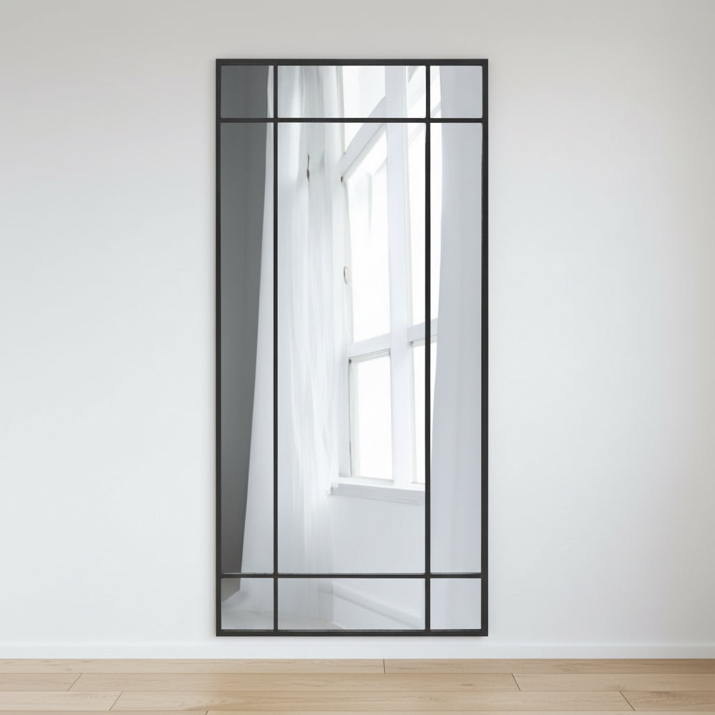 Black Contemporary Wall and Leaner Mirror