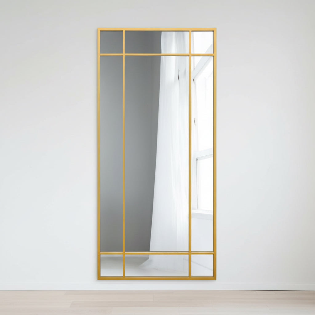 Gold Contemporary Wall and Leaner Mirror