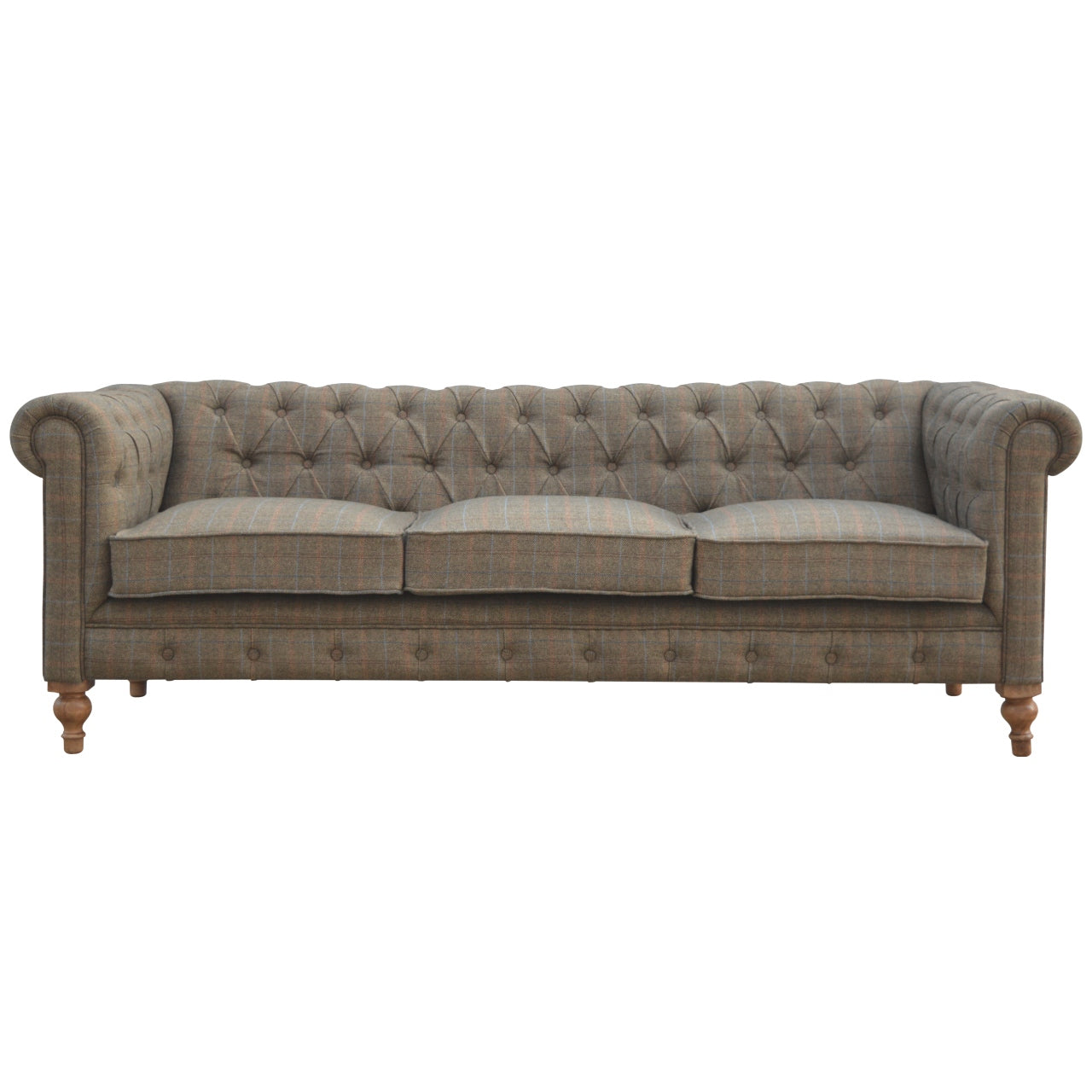 Heritage Collection Multi Tweed 3 Seat Chesterfield Sofa