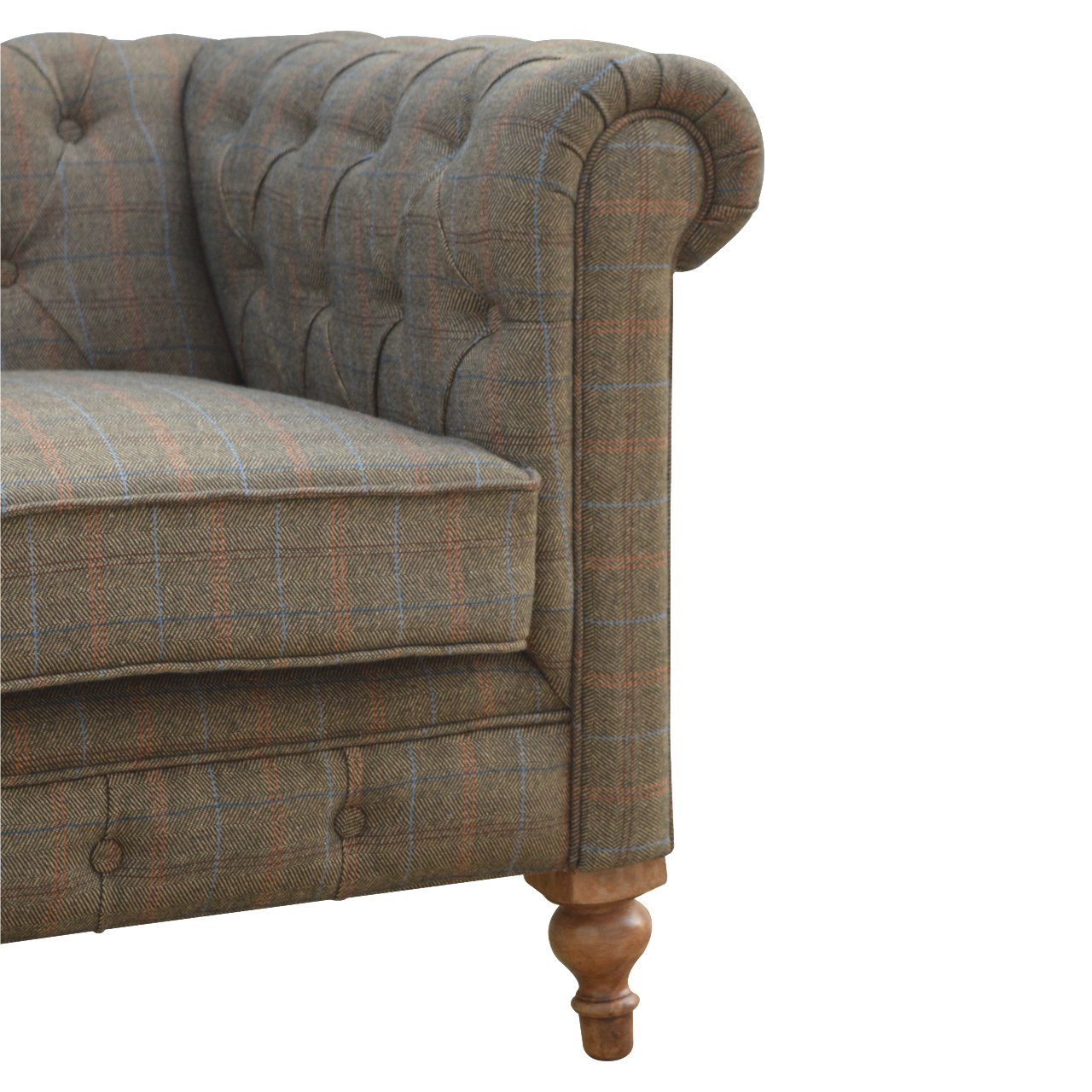 Heritage Collection Multi Tweed 3 Seat Chesterfield Sofa