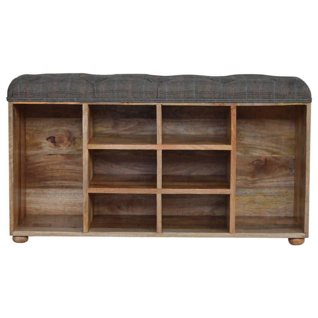 Heritage Collection Multi Tweed Open Shoe Storage Bench