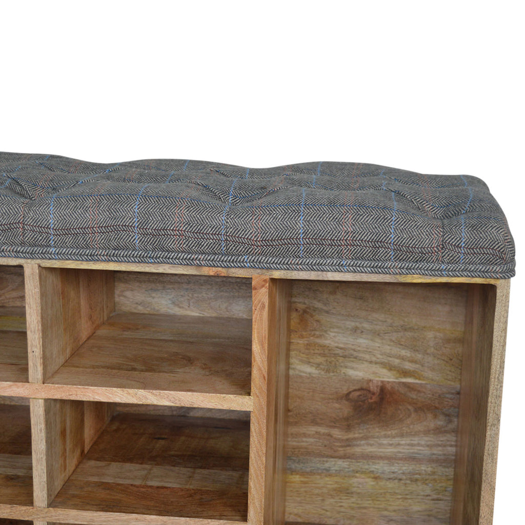 Heritage Collection Multi Tweed Open Shoe Storage Bench