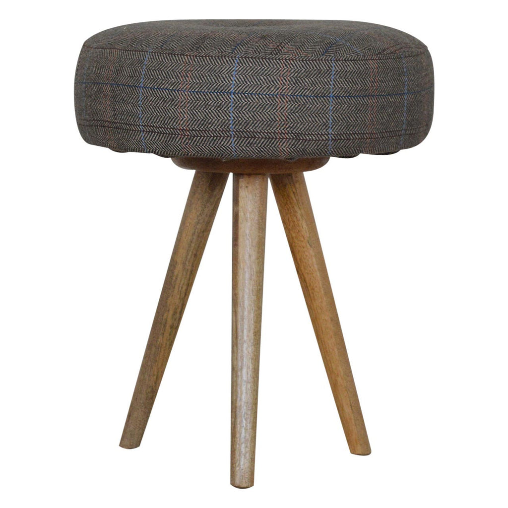 Heritage Collection Tripod Stool with Multi Tweed Seat Pad