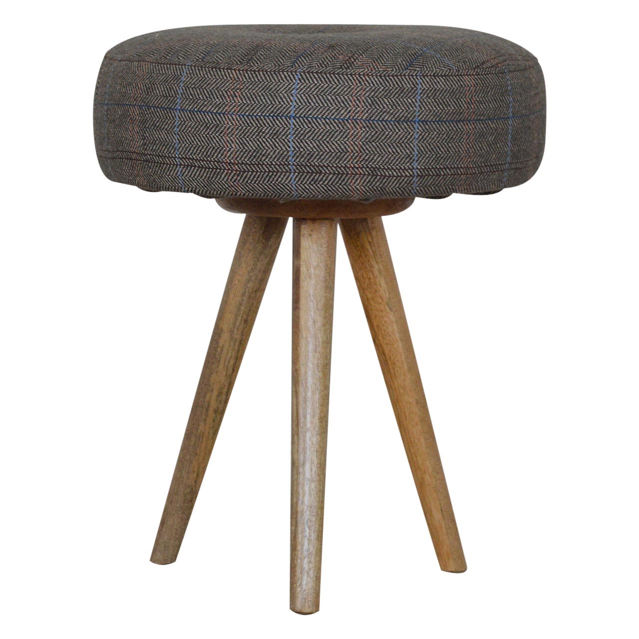 Heritage Collection Tripod Stool with Multi Tweed Seat Pad