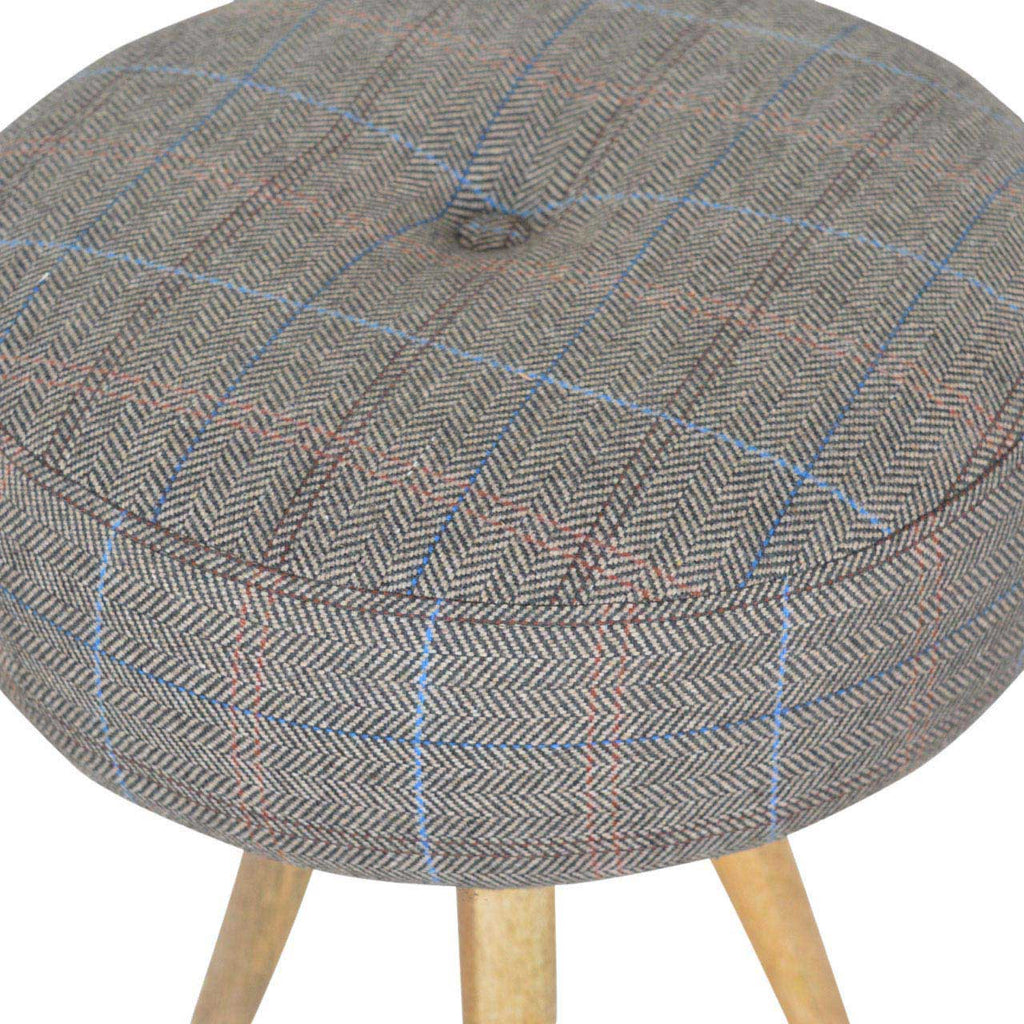 Heritage Collection Tripod Stool with Multi Tweed Seat Pad