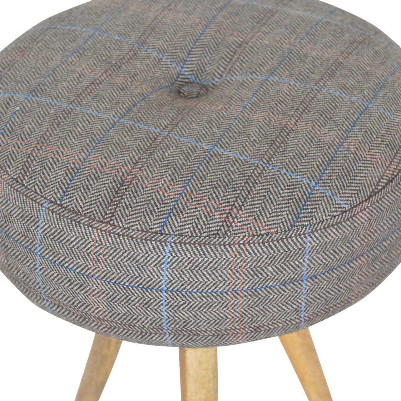 Heritage Collection Tripod Stool with Multi Tweed Seat Pad