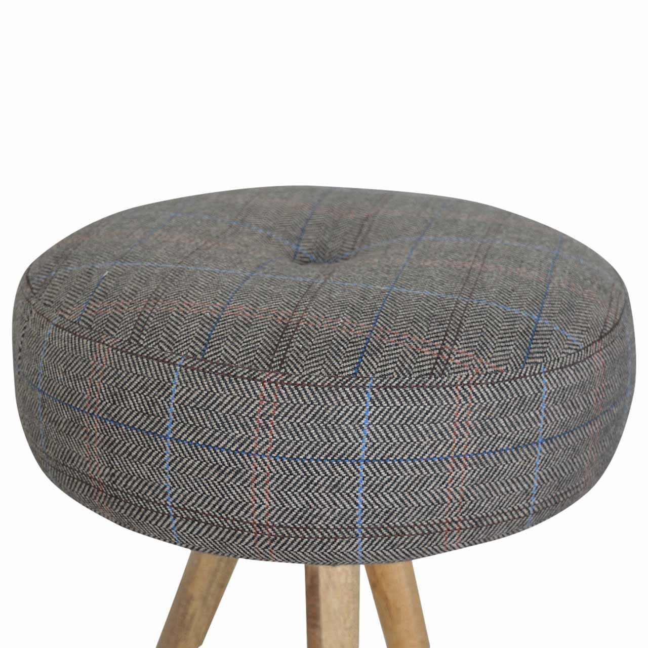 Heritage Collection Tripod Stool with Multi Tweed Seat Pad