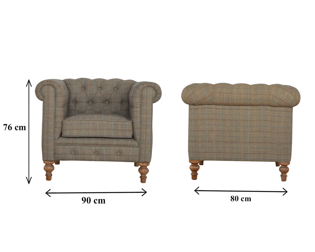 Heritage Collection Chesterfield Multi Tweed Armchair