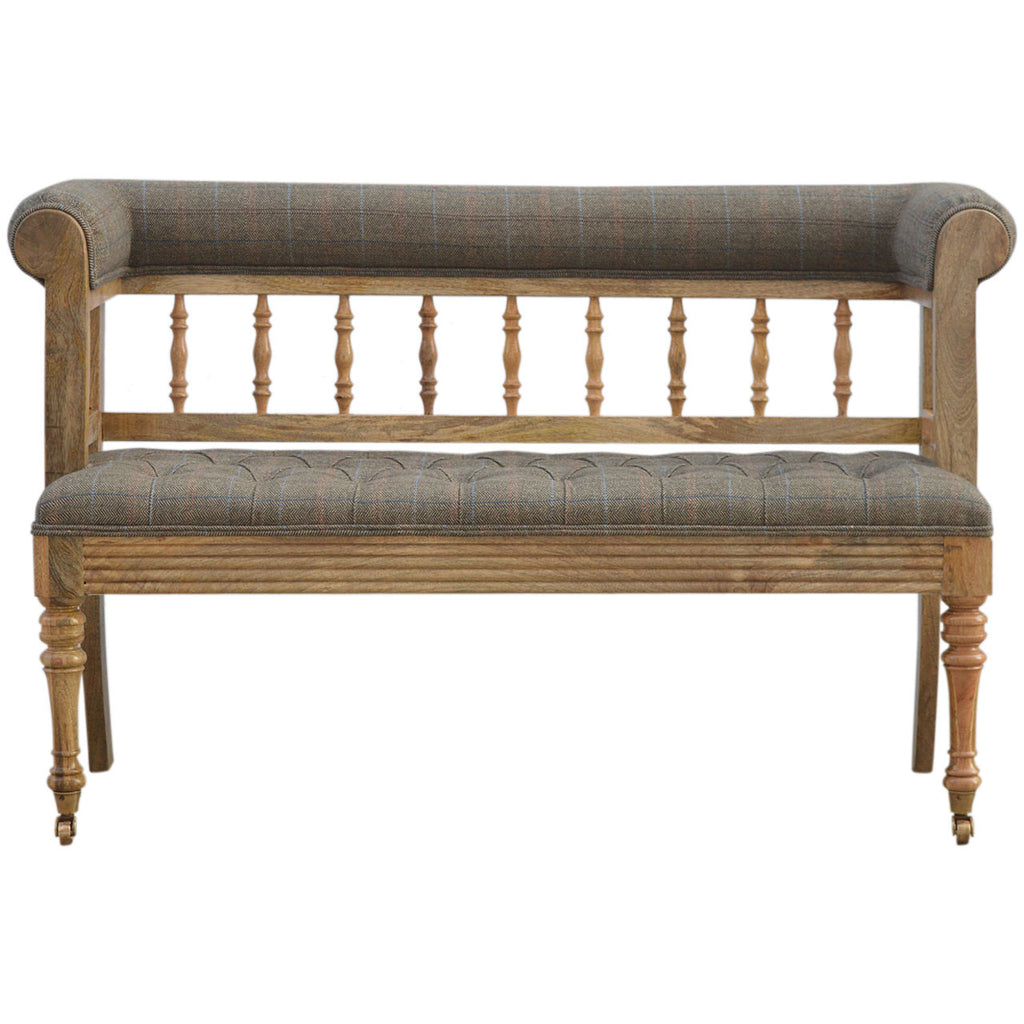 Heritage Collection Multi Tweed Deep Buttoned Bench