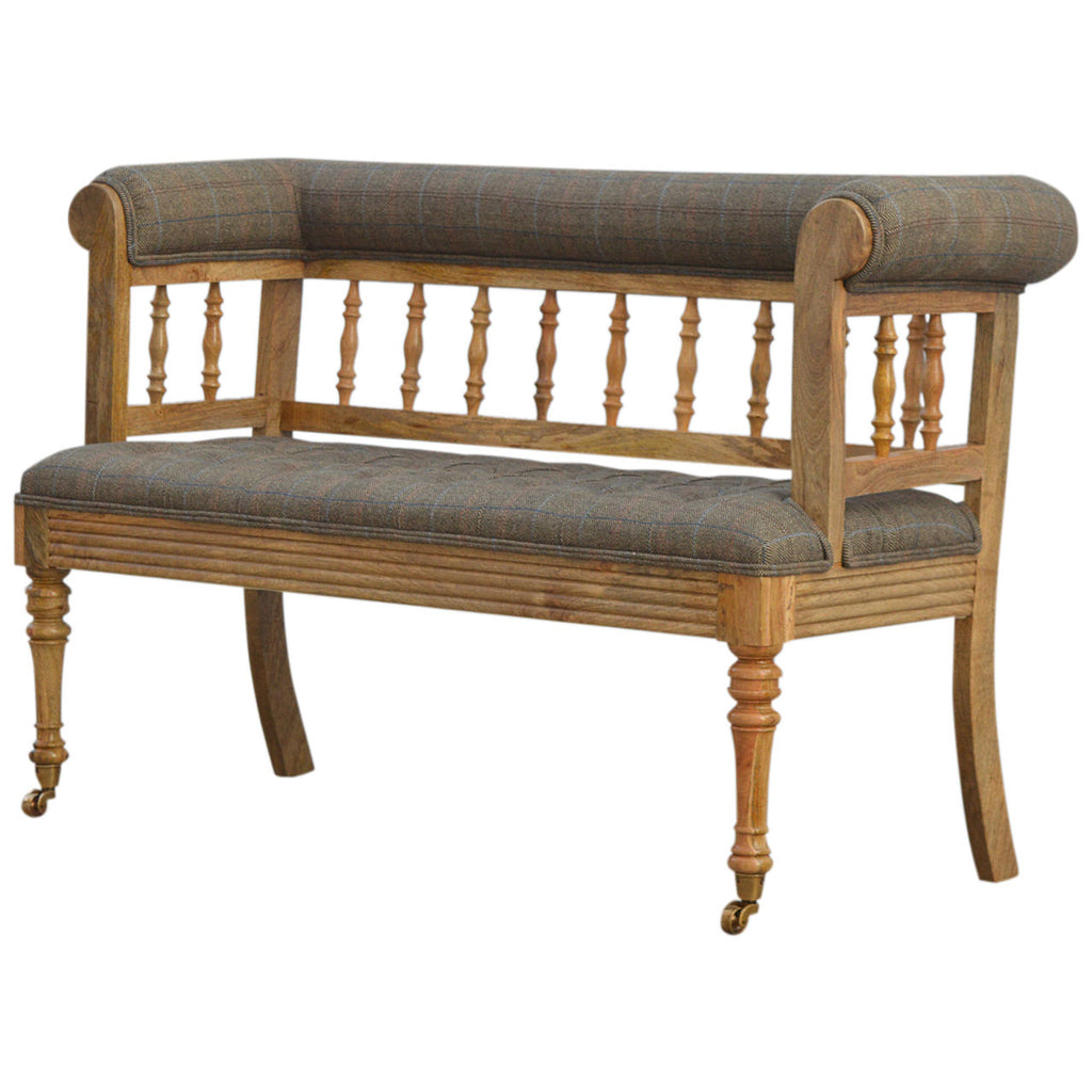 Heritage Collection Multi Tweed Deep Buttoned Bench