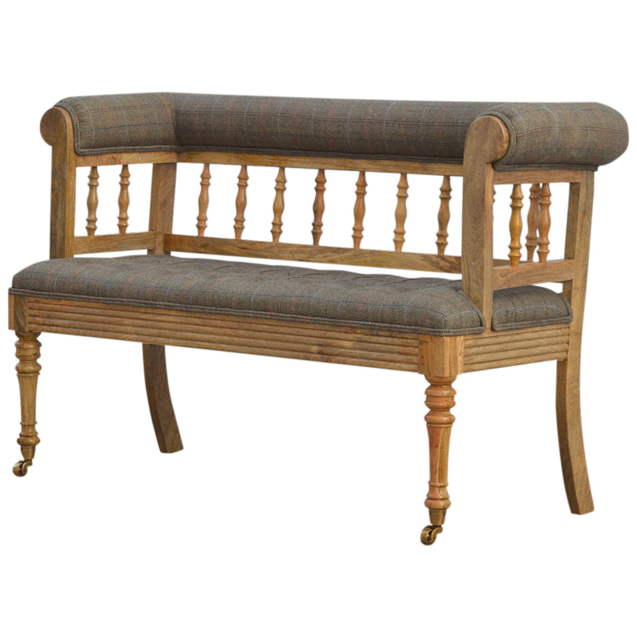 Heritage Collection Multi Tweed Deep Buttoned Bench