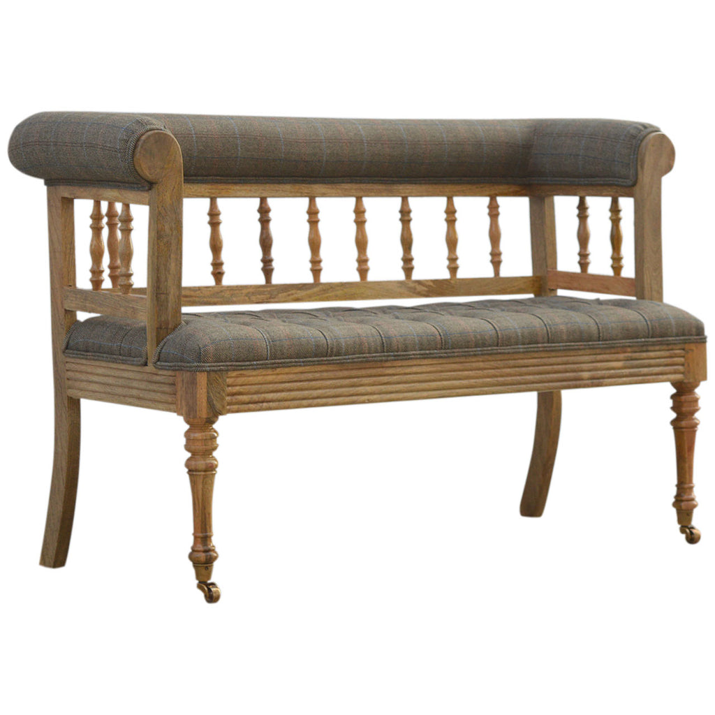 Heritage Collection Multi Tweed Deep Buttoned Bench