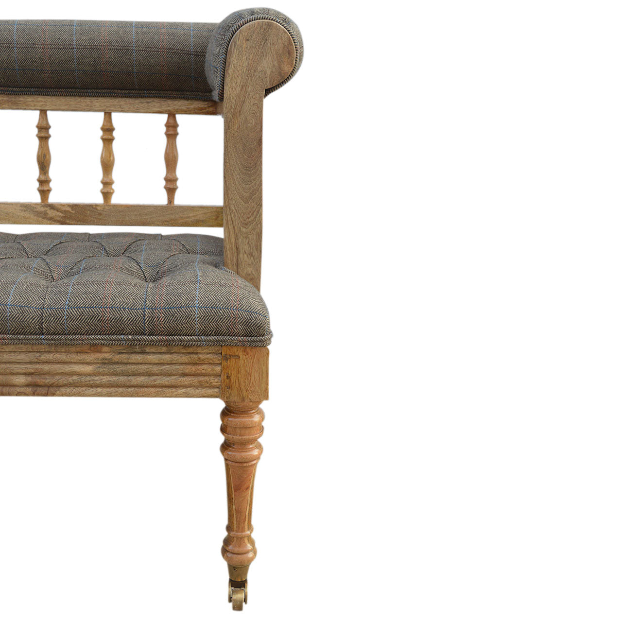 Heritage Collection Multi Tweed Deep Buttoned Bench