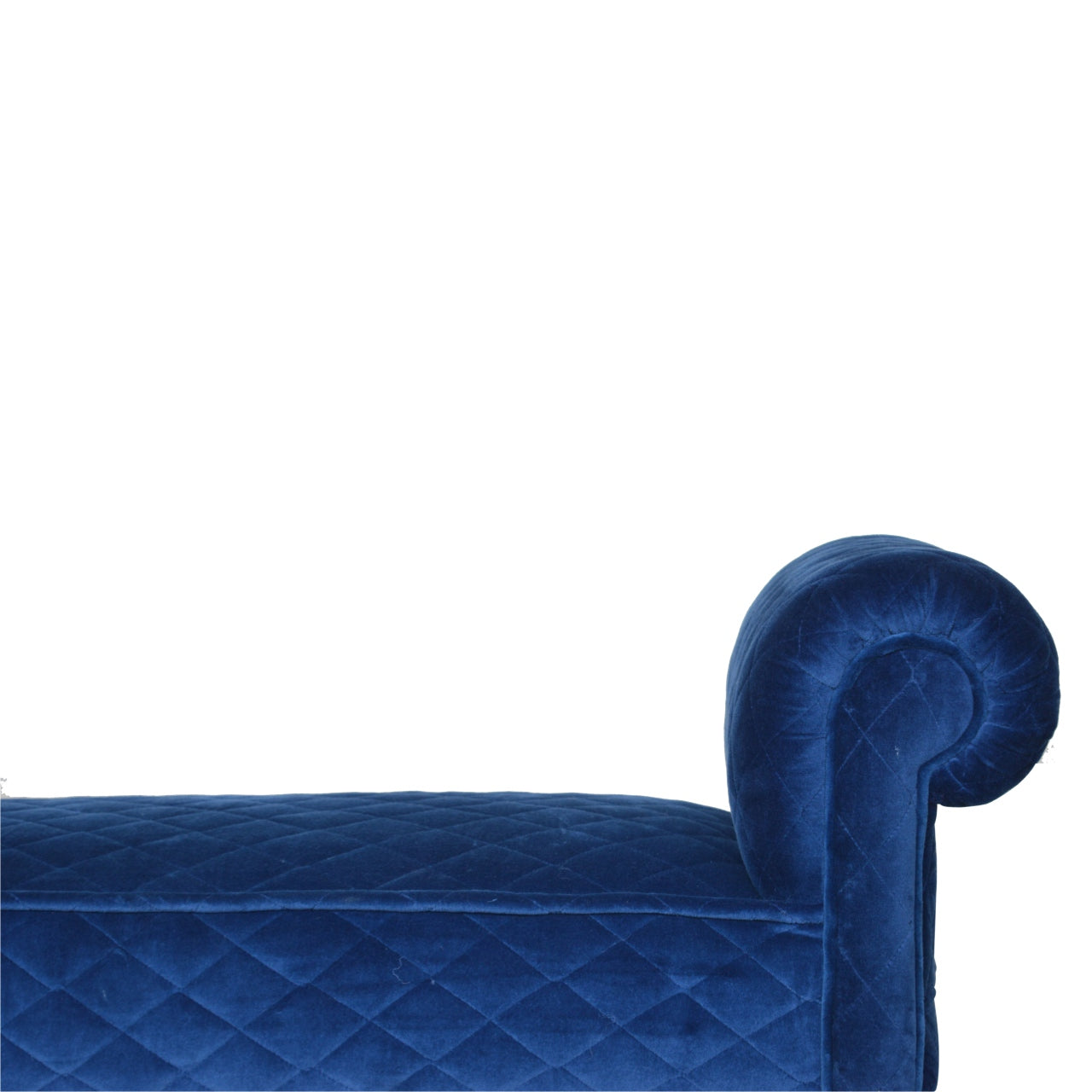 Heritage Collection Royal Blue Quilted Velvet Bench