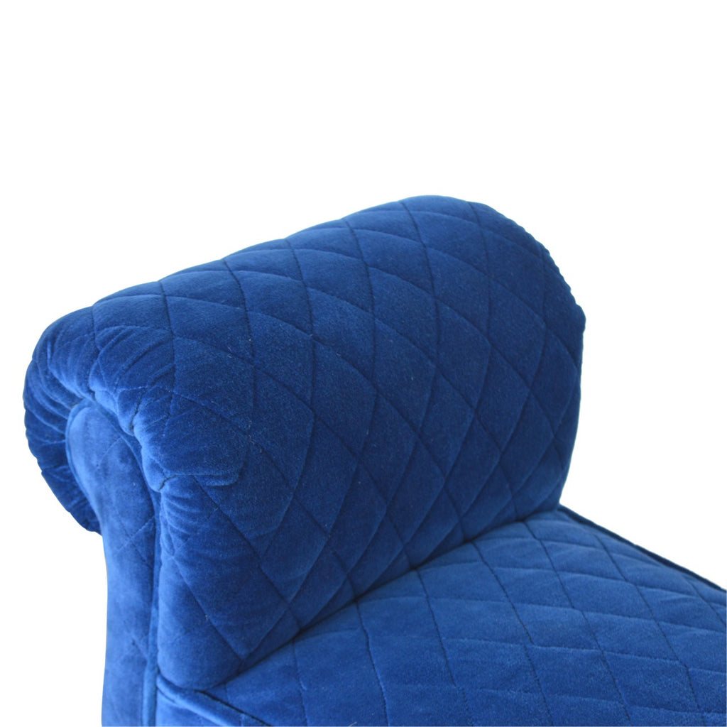 Heritage Collection Royal Blue Quilted Velvet Bench