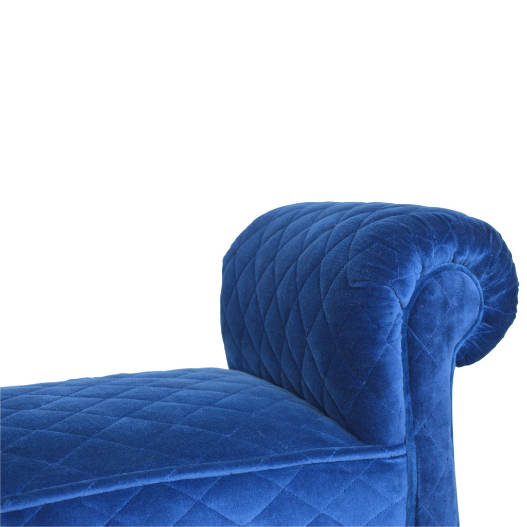 Heritage Collection Royal Blue Quilted Velvet Bench