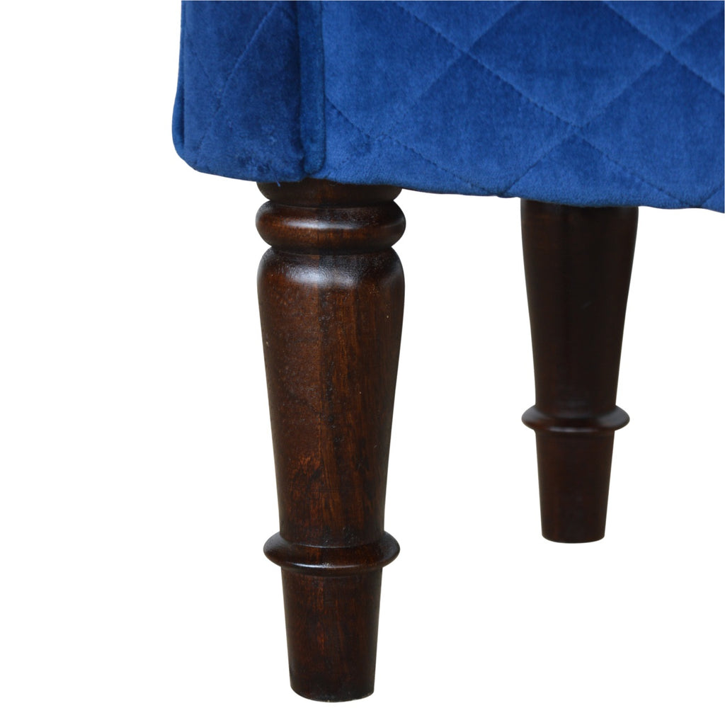 Heritage Collection Royal Blue Quilted Velvet Bench