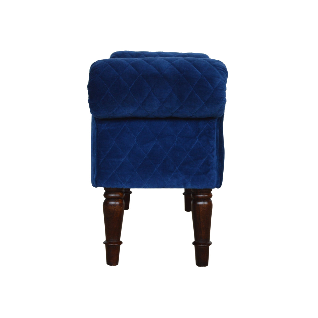Heritage Collection Royal Blue Quilted Velvet Bench