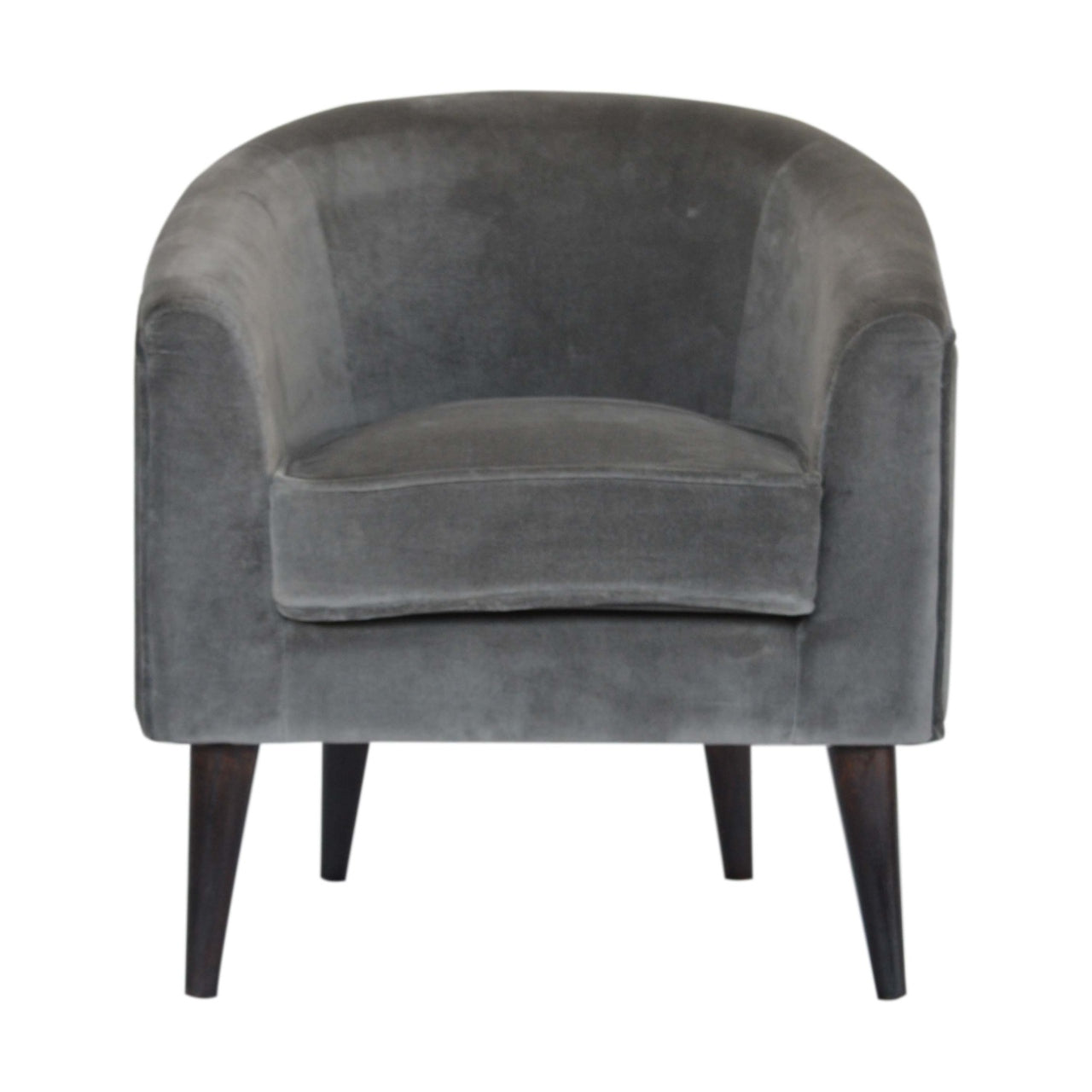Heritage Collection Grey Velvet Nordic Style Armchair
