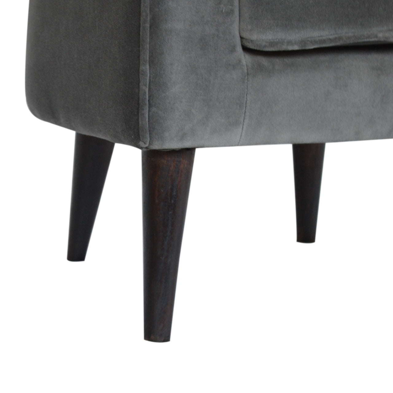 Heritage Collection Grey Velvet Nordic Style Armchair