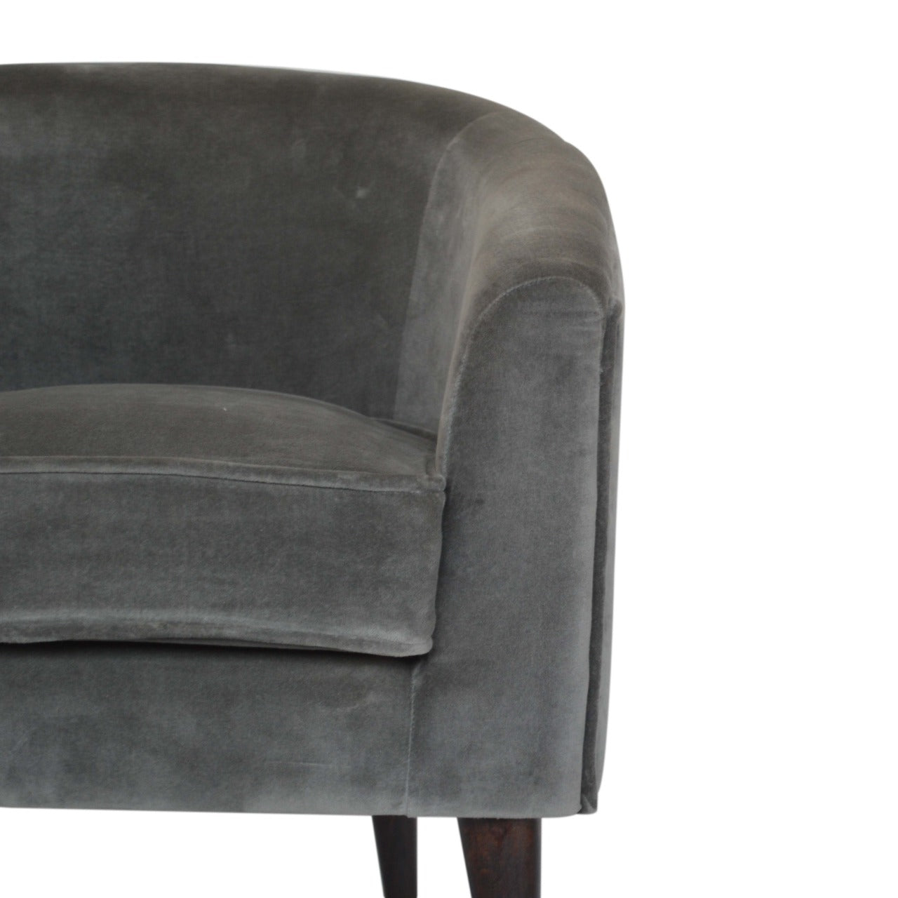 Heritage Collection Grey Velvet Nordic Style Armchair