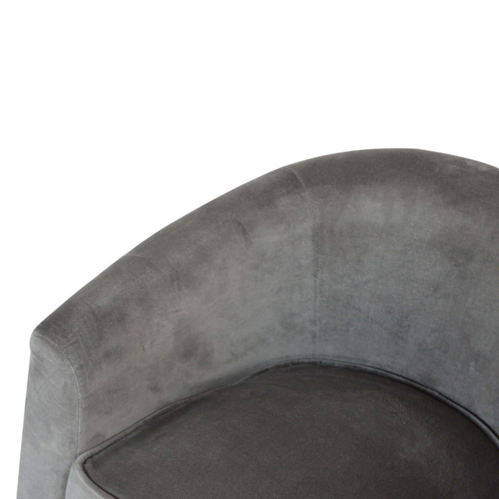 Heritage Collection Grey Velvet Nordic Style Armchair