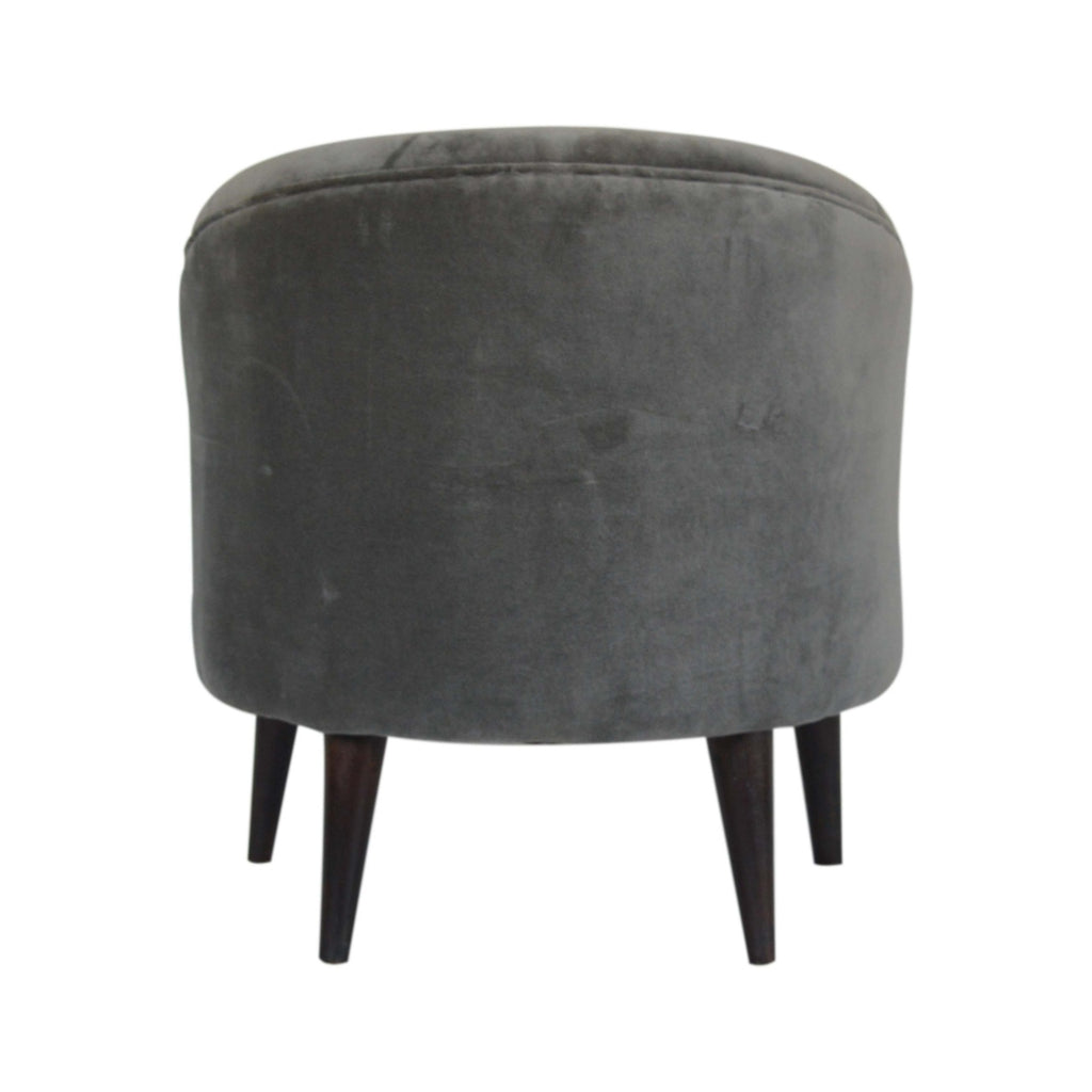 Heritage Collection Grey Velvet Nordic Style Armchair