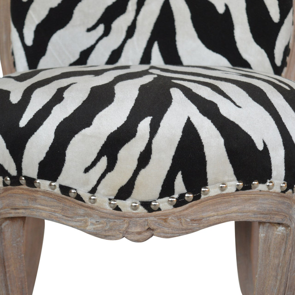 Heritage Collection Zebra Printed Studded Chair