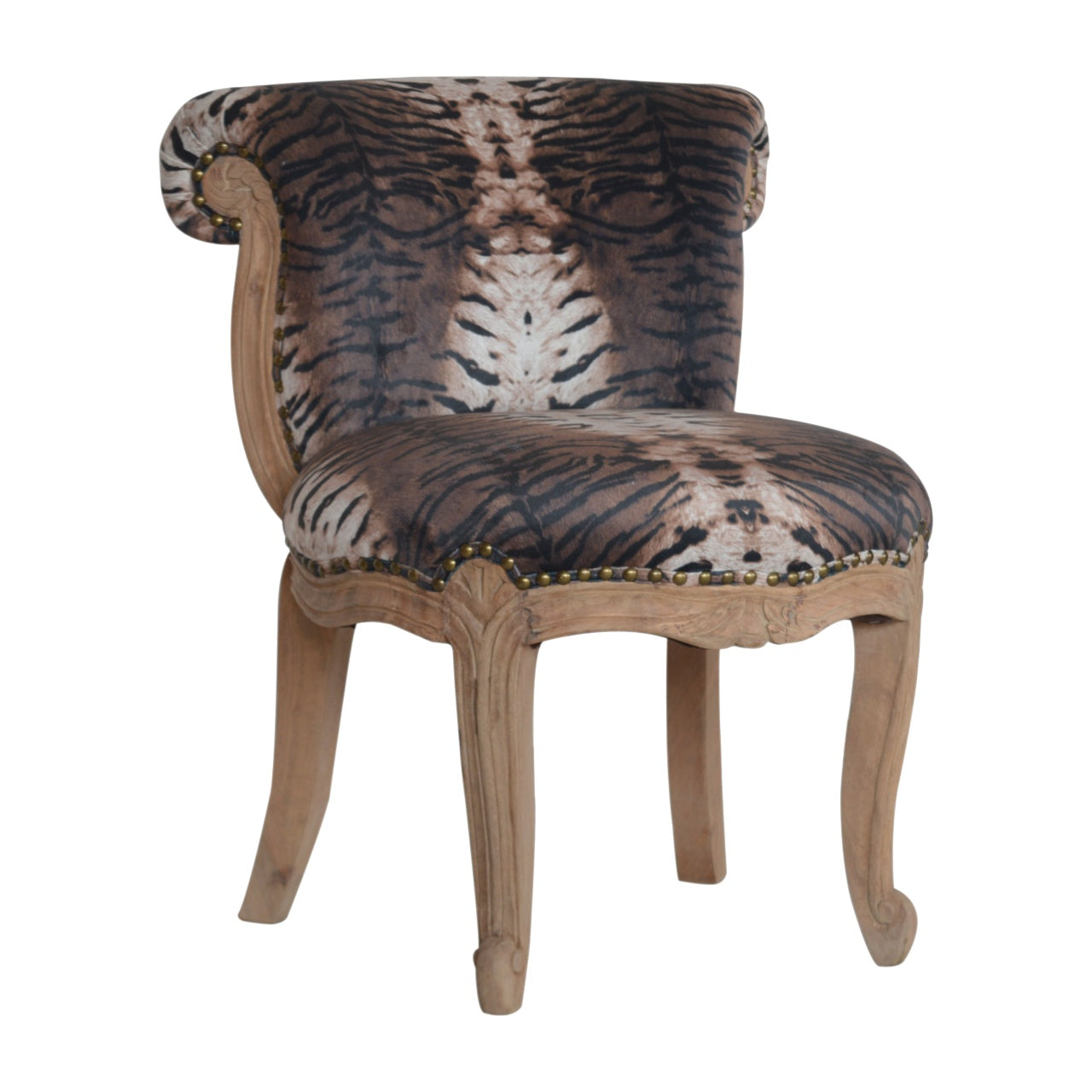 Heritage Collection Tiger Printed Studded Chair