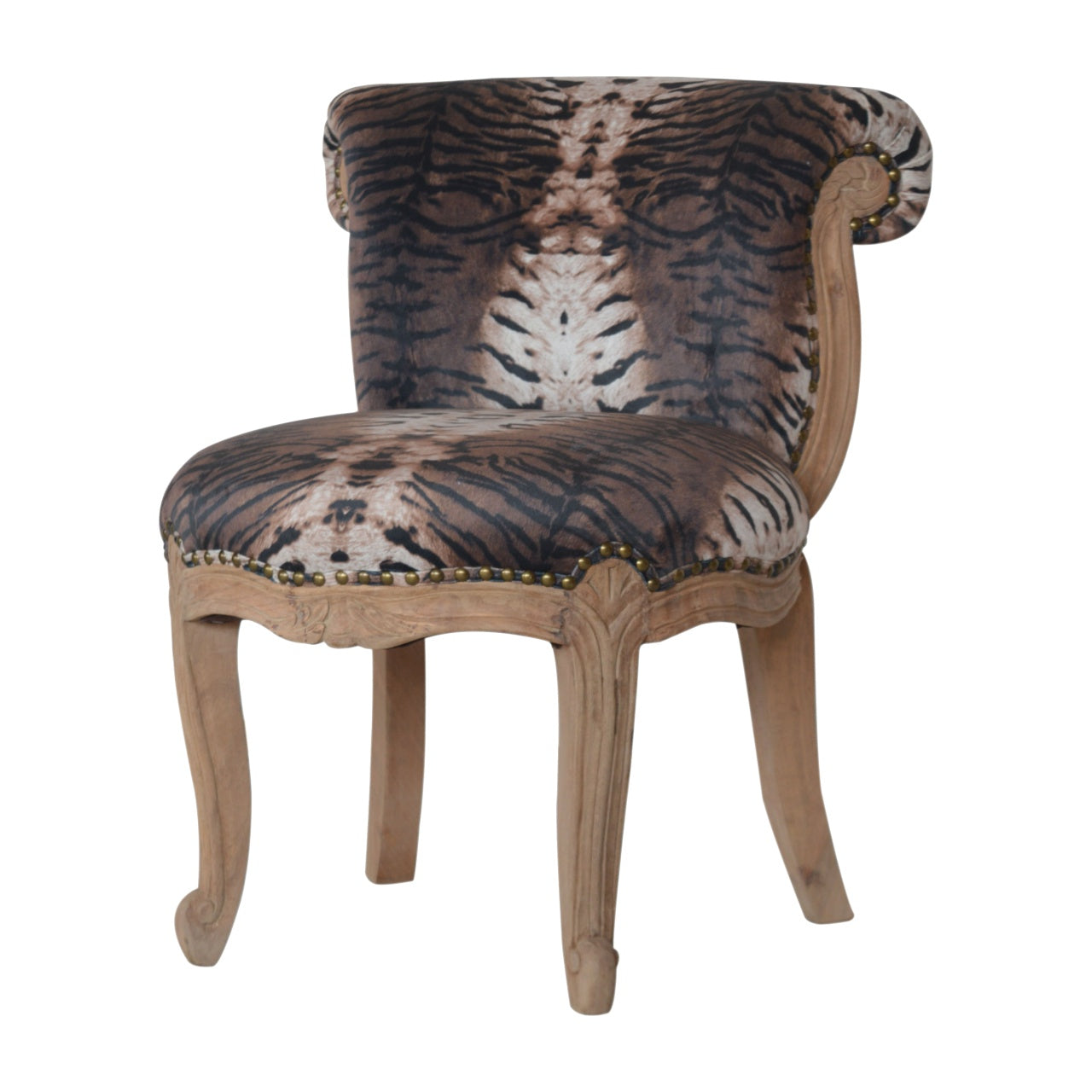 Heritage Collection Tiger Printed Studded Chair